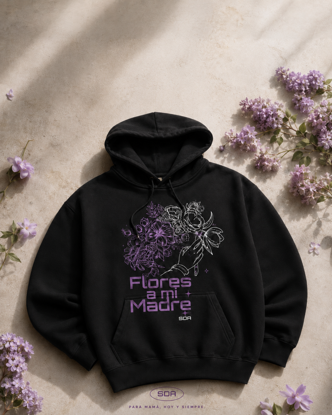 Polera con capucha carta a mamá
