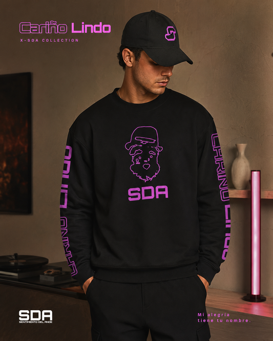 Camisa negra con logo rosa Cariño Lindo