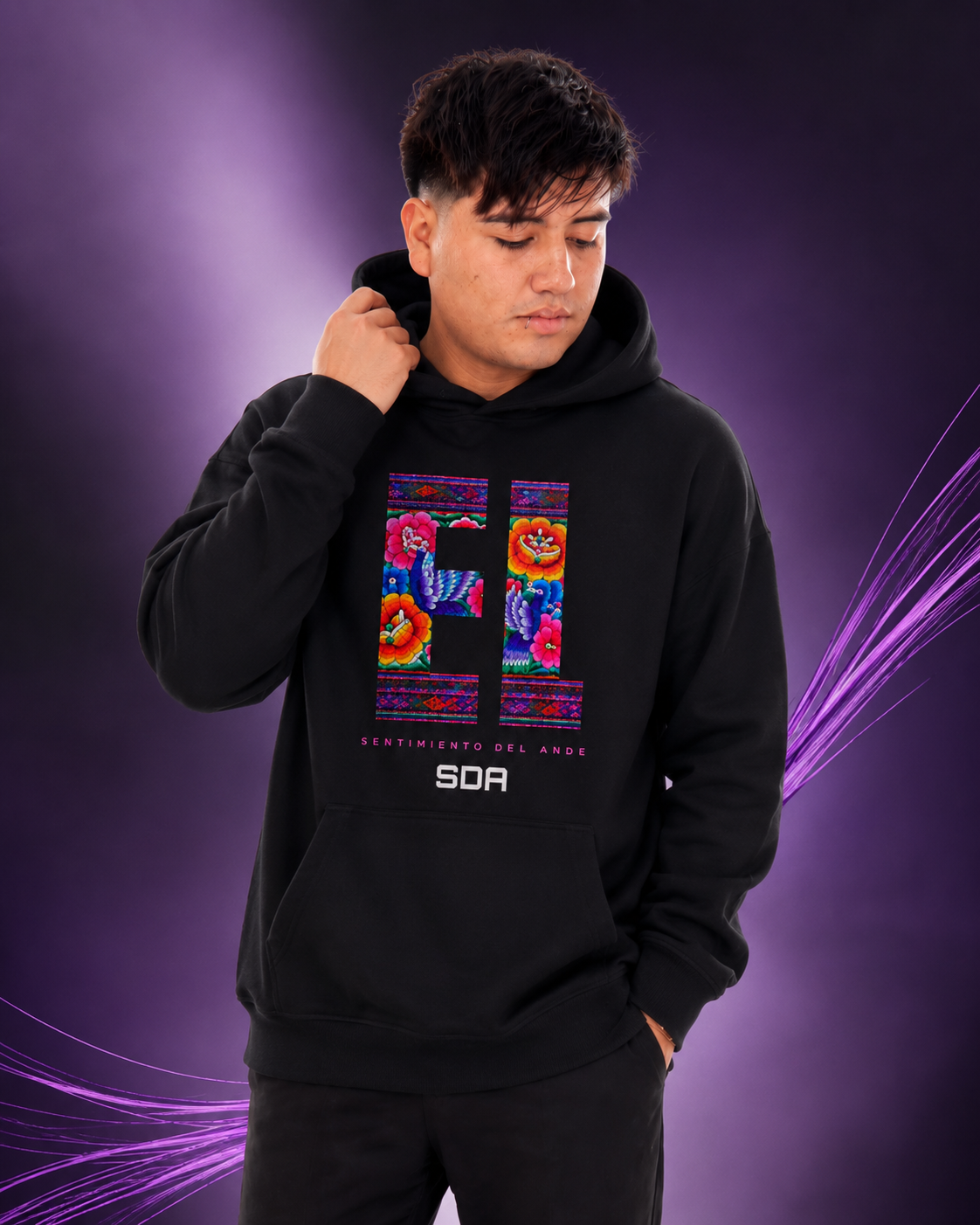 Hoodie EL - gráfico floral andino