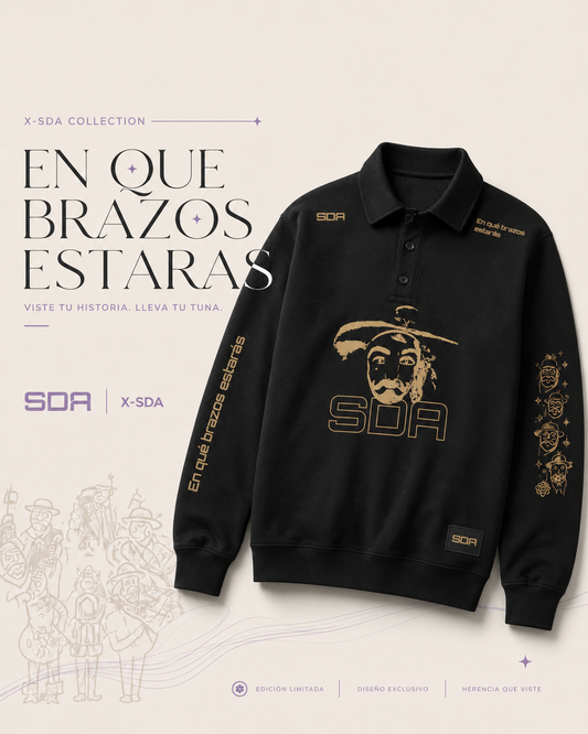 Camiseta En qué brazos estarás - texto dorado