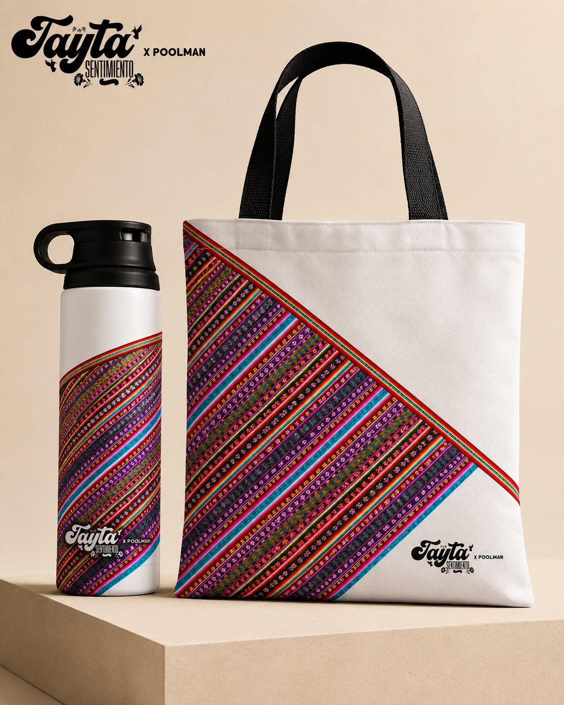 Tote bag y tomatodo manta diagonal Tayta Sentimiento